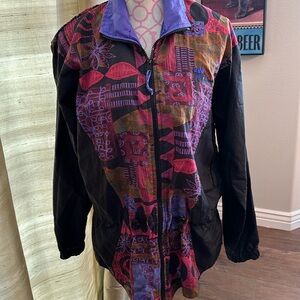 Vintage in sport for women, nylon jacket with pockets tie, no stains, medium